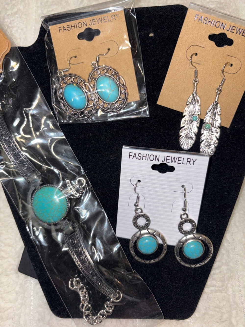 Southwestern Fashion Jewelry Turquoise and Silver-Tone Earrings Collection